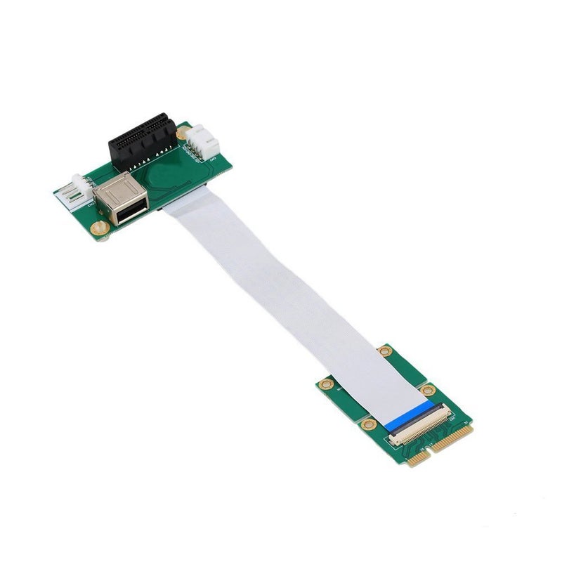 SUPERPLUS Mini PCI-E to PCI-E Express 1X Extension Cord Adapter Card with USB Riser Card - Image 1